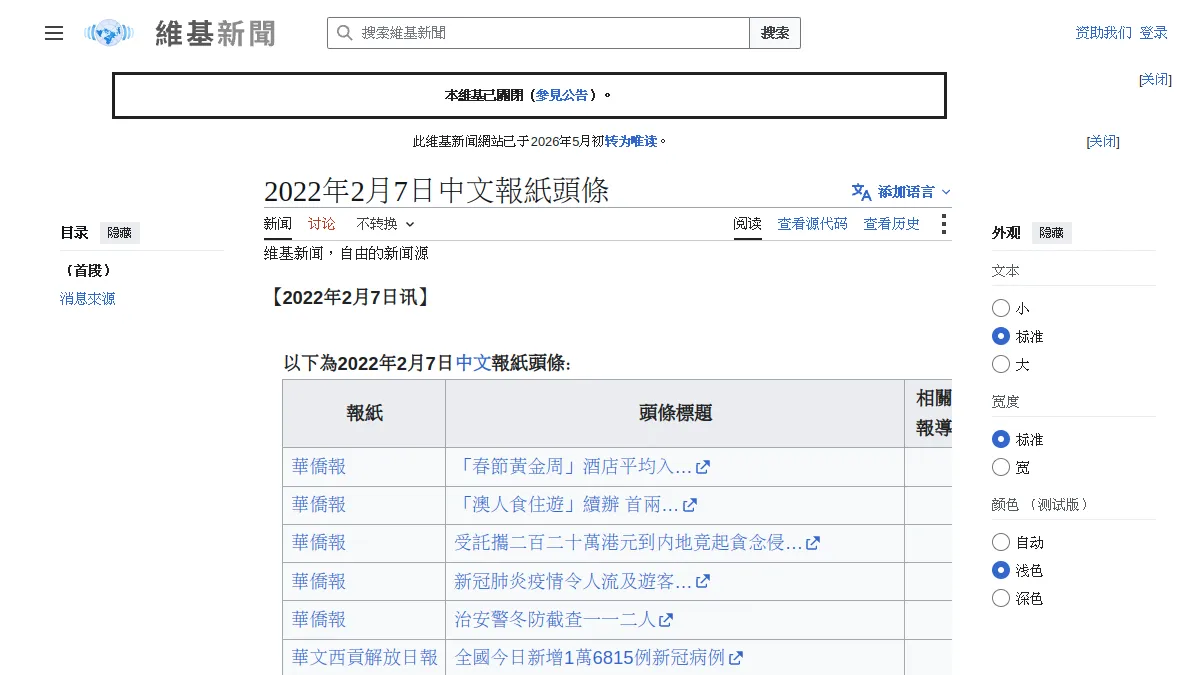 2022年2月7日中文報紙頭條